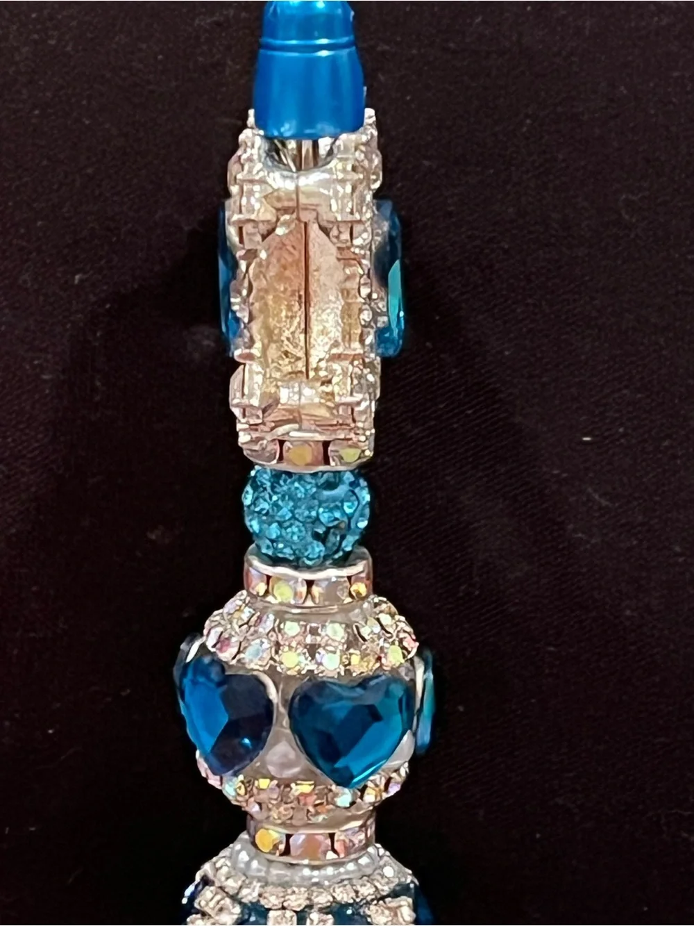 Designer inspired Luxury Blue custom designed decal fancy beaded pen